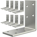 Yuleimy L Brackets for Wood, 3x3 Inch Galvanized Corner Braces, 8 PCS | 90° corner mount, 3×3×1.5 in. silver steel reinforces joints in shelves, furniture, frames, and posts; screws not included.