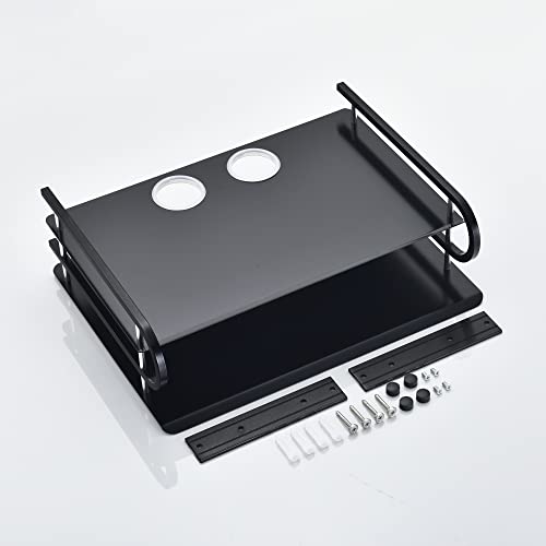 HNVNER 2-Tier Media Wall Shelf for Modem Cable Box, Metal, 9.8x8.3 Inch - color: 2 Layers-small-1pcs
