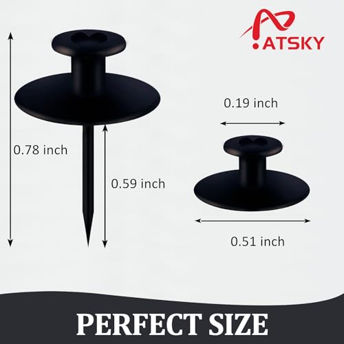 Push Pin Picture Hooks, 60 Pcs Black Push Pin Hangers, Decorative Push Pins for Wall Hanging, Thumb Tacks for Hanging, Bulletin Board Hooks - style: Black 60pcs Round Headed