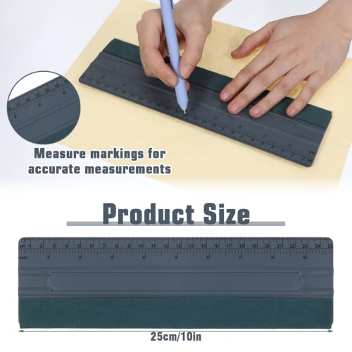 Wallpaper Smoothing Tool, Professional Vinyl Squeegee with Ruler | Felt Squeegee for Vinyl Decals Sticker Paper Wallpaper Window Film Tools (Gray, 10inch) - size: 10in Gray