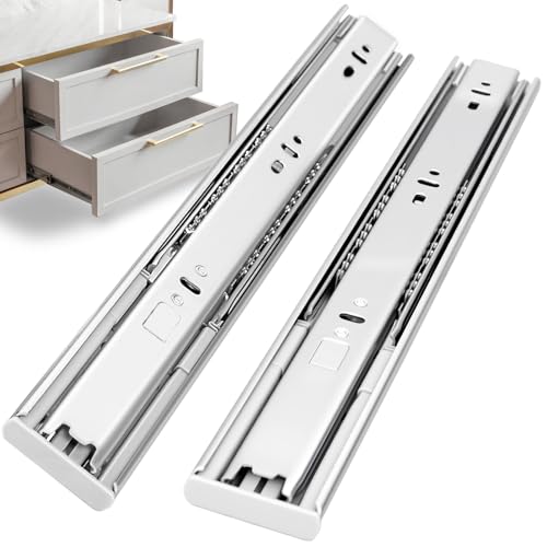 10 inch Soft Self Close Drawer Slides 6 Pairs (12pcs) Full Extension Ball Bearing 3 fold Full Stretch Side Mount Drawer Slides 100 LB Capacity Drawer Slide 10" Silver - size: 10 inch-250mm