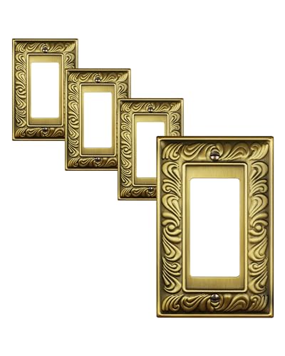 4-Pack Paisley Pattern Decorator Outlet Cover Plate, Metal Switch Plates - style: 1 Decorator 4PK