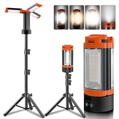 Rechargeable 12000mAh Camping Light with Adjustable Stand - color: Orange&Black, size: with stand