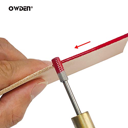 OWDEN 2Pcs Leather Edge Dye Tool, Ebony Wood Handle