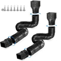 2 Pack Flexible Rain Gutter Downspout Extensions,Drain Downspout Extender,Gutter Extension Flexible,Down Spout Drain Extension Pipes,Extendable from 21 to 60 Inches (Black) - color: 2pcs black
