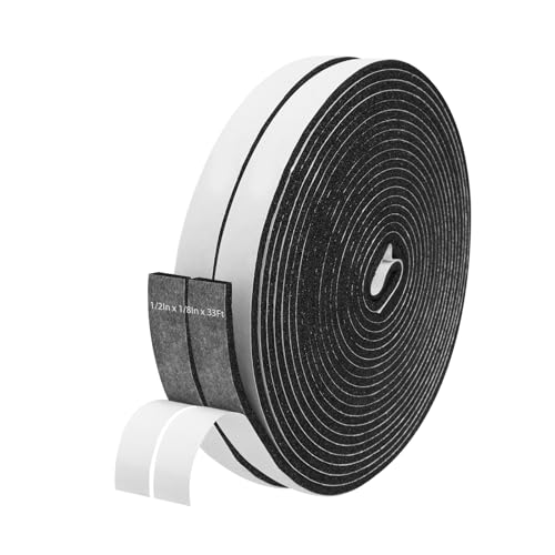 Storystore Self Adhesive Foam Weather Stripping, 1/2"x1/8"x 33FT Door Seal - size: 1/2In x 1/8In x 33Ft