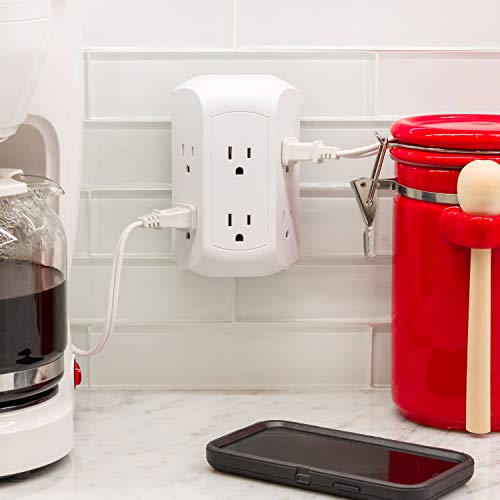 GE Pro 6-Outlet Extender, Surge Protector, Spaced Wall Tap, Side-Access - style: 6 Outlet