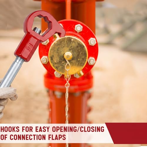Tandefio 1 Pcs Fire Hydrant Wrench, 1-1/2" to 6", Red - color: Red, size: 1-1/2" to 6"