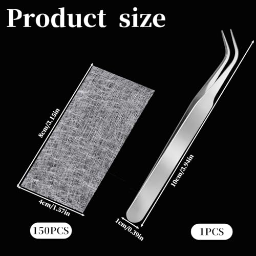 100 PCS Silk Nail Extension Wrap Kit with Tweezers, Nail Art Repair