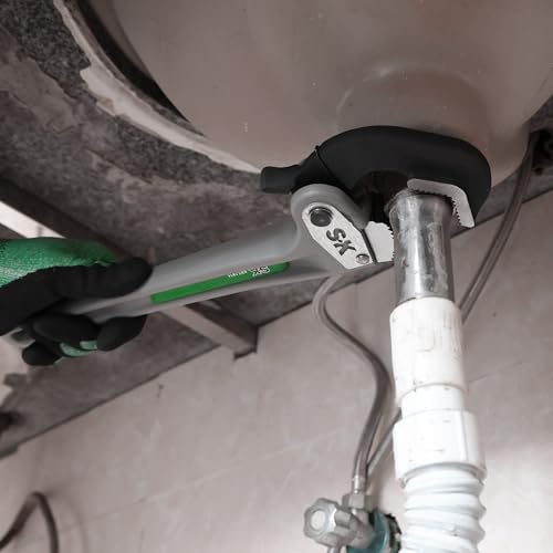SK 14'' Self-Adjusting Pipe Wrench, Aluminum Plumbers Wrench
