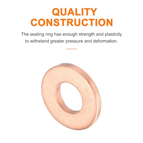 MECCANIXITY 52 Pcs Flat Copper Washers, 4x9x1mm Copper Upgraded Flat Metric Sealing Crush Ring Washers for Hydraulic Fittings Screw Bolt Nut Electronic Repair - size: 4x9x1mm