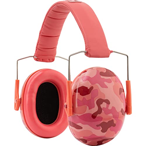 Snug Kids Earmuffs – Noise Reduction for Toddlers & Children – Adjustable, Lightweight, Foldable, Soft & Comfortable - color: Pink Camo