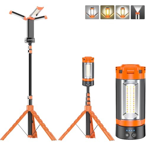 AKOFUN 12000mAh Camping Light with Stand, Portable Rechargeable Work Light