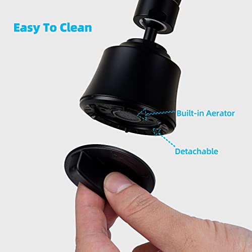 Faucet Aerator 4 Modes, 360° Swivel Faucet Sprayer Head Attachment, Black - color: Black, style: 2 Swivel Joints