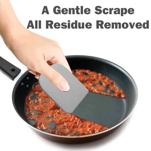 Pan Scraper, 10 Pcs Pot & Dish Scraper Plastic, Sturdy Scraper Kitchen Tool, Grey - color: Gray, size: 10 Pcs