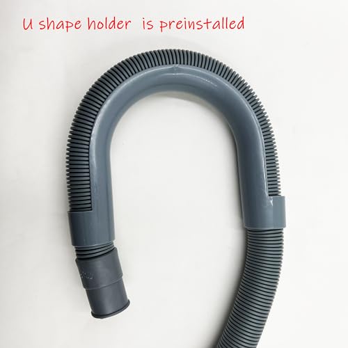 HLMOptimo 6 Feet Washing Machine Drain Hose Flexible Dishwasher Drain Hose Extension Kits Corrugated Washer Hose w/ 1 Adapter 2 Clamps 1 U-Bend Holder Upgraded Version - size: 6 ft