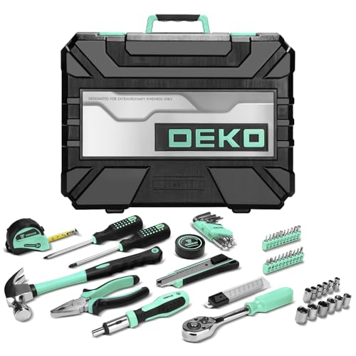DEKOPRO Tool Set: 228 Piece Home Tool Kit, Household Basic Repair Tool Set Comes with Storage ToolBox, Socket Wrench Set for Car, Hand Tool Box Set for Home - Turquoise - color: Turquoise