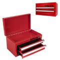 KITLUCK Mini Metal Tool Box, 2-Drawer Top Chest with Ball Bearing Slides, PVC Linerst, Durable Cold Rolled Steel Small Tool Organizer for DIY Home Office Multi-Purpose Storage,Red - color: RED