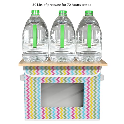 Univivi Fabric Foldable Storage Boxes with Lids, 4 Pack, Colorful - color: Colorful Ripple