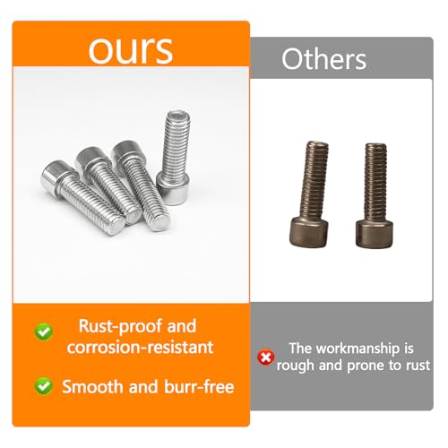 20 Pcs M8 x 25mm Stainless Steel Allen Socket Head Cap Screws, Full Thread Metric Fasteners, Bright Finish for Automotive & Machinery Use - size: M8x25mm-20Pcs