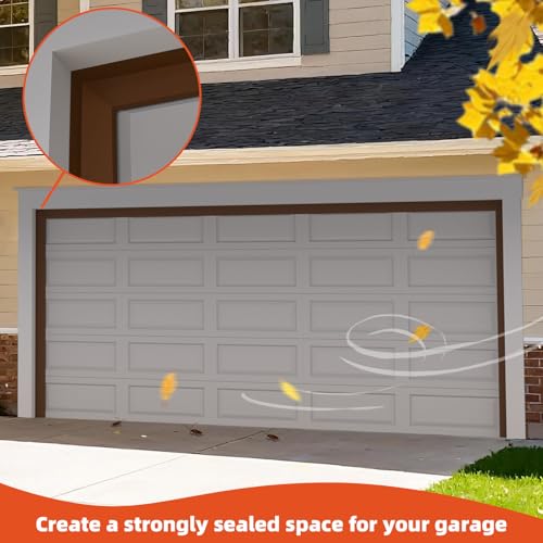 Elvone Garage Door Seal Top and Sides with Nails, 36 FT, Brown - color: Brown, size: 36ft