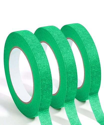 Mr. Pen- Green Masking Tape, 0.6 Inch Wide, 3 Rolls, 3 x 55 Yards, Green - color: Green