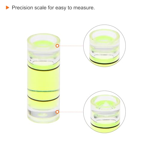 HARFINGTON 6pcs Small Cylindrical Bubble Level Vials 5x13mm PMMA Mini Horizontal Bubble Spirit Level Measuring Layout Tools for RV TV Picture Frame Hanging Tool Leveler - size: 5x13mm