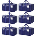 6 Pack Extra Heavy Duty Large Moving Bags with Strong Zipper, Dark Blue - color: Dark Blue, size: 6 Pack