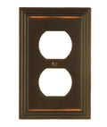 AMERELLE 84DVB Steps Single Duplex Cast Metal Wallplate in Aged Bronze - color: Aged Bronze, size: 1 Duplex