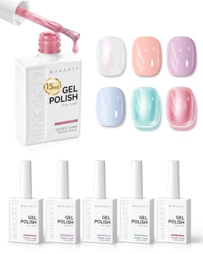 Makartt Nude Gel Nail Polish Set 15ML : 6 Shimmer Colors - color: Spring in Bergen
