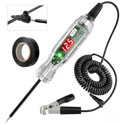 Automotive Test Light VDIAGTOOL P60 3-70V LED Digital Voltage Display, Circuit Tester with Voltmeter & Dual Polarity Indicator Light, Tester Electric, Bidirectional Voltage Tester w/Stainless Probe