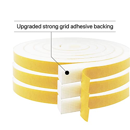Weather Stripping Door Seal-3 Rolls, 1/4 Inch Wide X 1/4 Inch Thick - size: 1/4"(W) x 1/4"(T) x 20'(L)