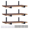 OVOV 6 Pack Heavy Duty Shelf Brackets Wall Mounted Industrial Farmhouse Floating Shelf Brackets with Lip (Black 10") - color: 6 Pcs, size: 10 Inch