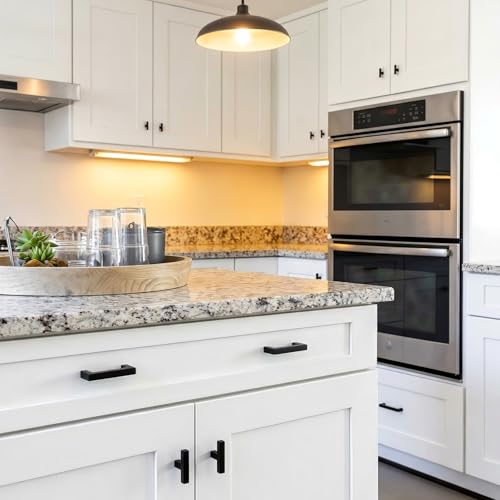 Goldenwarm 5 Pack Black Cabinet Knobs，Single Hole Drawer Knobs - color: Matte Black, size: Single Hole