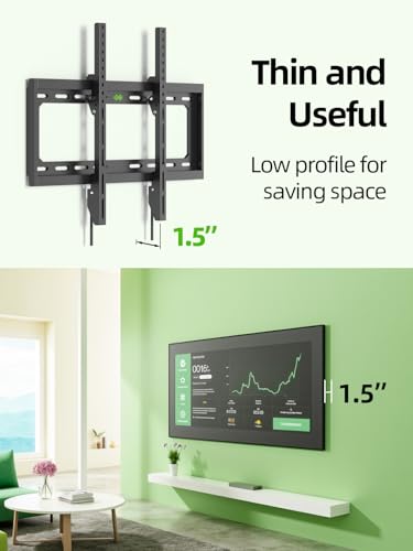 USX MOUNT Low Profile Tilt TV Wall Mount for 26-60 Inch TVs up to 99lbs - size: 26-60 inch