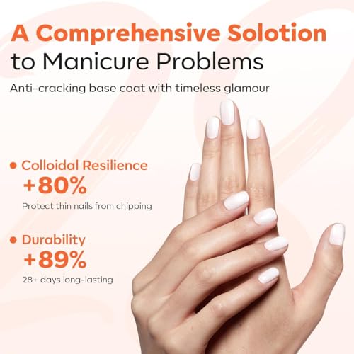 modelones Milky White Builder Nail Gel Rubber Base Coat Sheer White - color: Rubber Base Coat Milky White