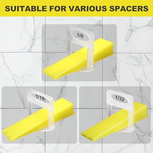 DGSL 400PCS Tile Leveling System Tile Wedges for 1/8", 1/16", 1/32" Spacers