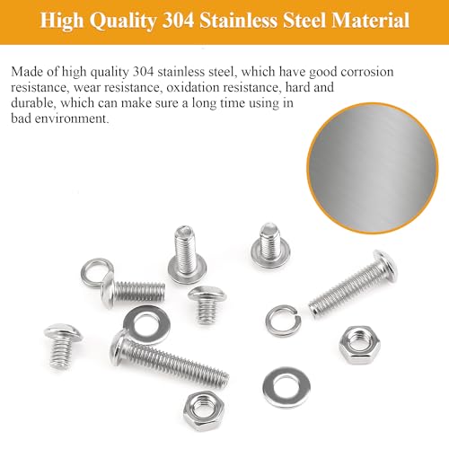 385 Pieces M4 Screws Nuts Washers Set, Sutemribor M4 x 5/6/8/10/12/16/20mm Button Head Socket Cap Screws Nuts Washers Assortment Kit, 304 Stainless Steel, Fully Threaded - size: M4, style: Button Head Socket Cap