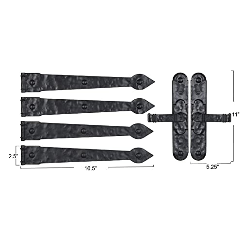 Household Essentials Black Hinge IT Premium Carriage House Lever Handle & Hinge 6 Piece Garage Door Magnet - size: Pack of 1, style: Premium Hinges with Lever