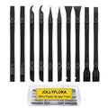 10Pcs Plastic Scraper Tools with Storage Case, Car Detailing Tools Kit, Multi-Purpose Cleaning Sticks for Tight Gaps, Removing Stickers, Labels, Grease & Dirt, Black - color: Black
