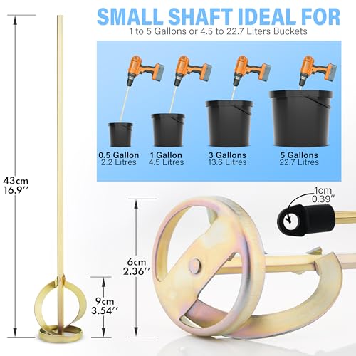 Paint Mixer for Drill, 1-5 Gallon Bucket, Paint Stirrer for Drill | Zinc Plated, Rust-Free & Easy to Clean, Fits All Standard Drills - For Mixing Paint, Resin, Epoxy & Concrete (Small Head) - size: 5 Gallon (Small Head)