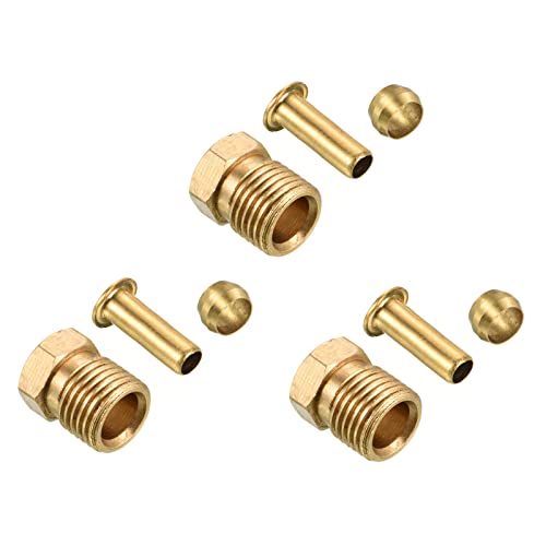 PATIKIL 4mm ID 6mm OD Tube Brass Compression Assortment Kit 3 Set - size: 4mmx6mm