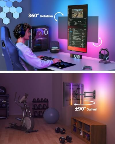 Pipishell Full Motion TV Wall Mount with LED Light for 13–43 inch TVs - size: 13-43 Inch, style: TV Mount with LED