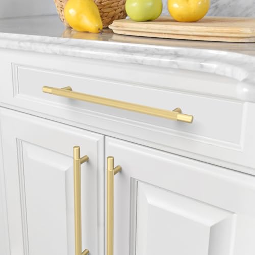 Amerdeco 10 Pack Brushed Gold Knurled Cabinet Pulls 7.5 Inch Hole Centers Kitchen Cabinet Handles Hardware Kitchen Handles for Cabinets Handles IH0006… - color: Brushed Gold, size: 7.5"/192MM Hole Center