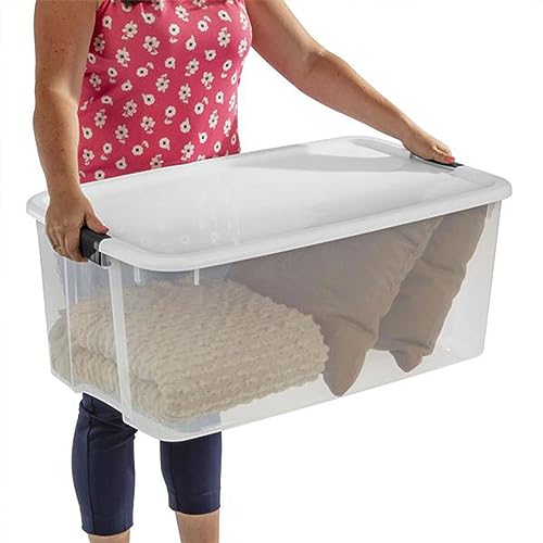 Sterilite Ultra Latch Box with Lids for Home and Office, 116 Quart, 12-Pack | Heavy-Duty and Stackable Plastic Containers with Latches for Closet, Cabinet, Bedroom, Bathroom and Dorm Room Organization - size: 116 Quart