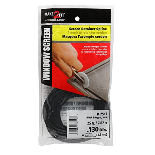 Prime-Line Screen Retainer Spline, 0.130 In., 25 Foot, Black, 1 Roll - size: 0.13 in.