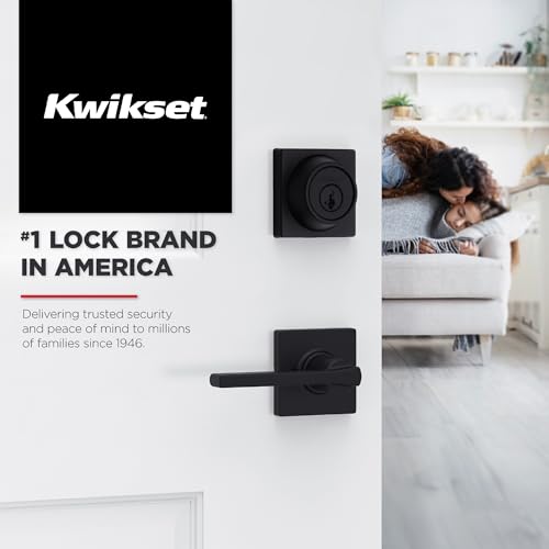 Kwikset Door Handle, Privacy Lock, Matte Black | Bathroom and Bedroom | Reversible | Microban Protection | Pack of 2 - color: Matte Black, size: 2 Pack
