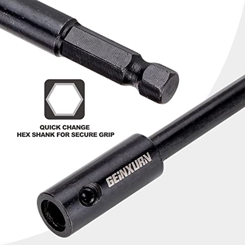 GEINXURN Tools Hole Saw Extension Chuck, 10-Inch x 3/8-Inch Hex Shank Reducing Locking Impact Extension - size: GEC010HS