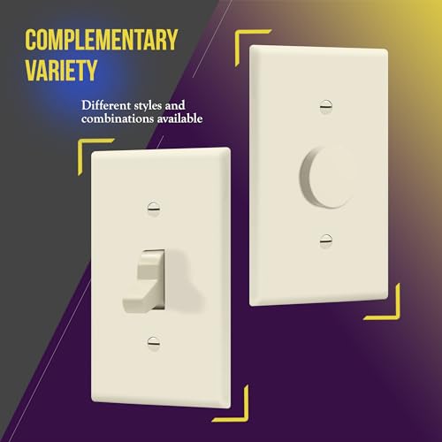 ENERLITES Toggle Light Switch Wall Plate Cover, 1 Pack, Light Almond - color: Light Almond, size: 1 Pack