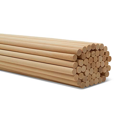 Dowel Rods Wood Sticks Wooden Dowel Rods - 1/2 x 18 Inch Unfinished Hardwood Sticks - for Crafts and DIYers - 25 Pieces by Woodpeckers - size: 1/2" x 18" Dowels